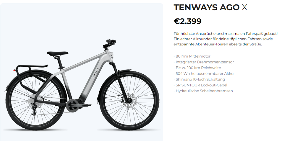 tenways e bike mountainbike