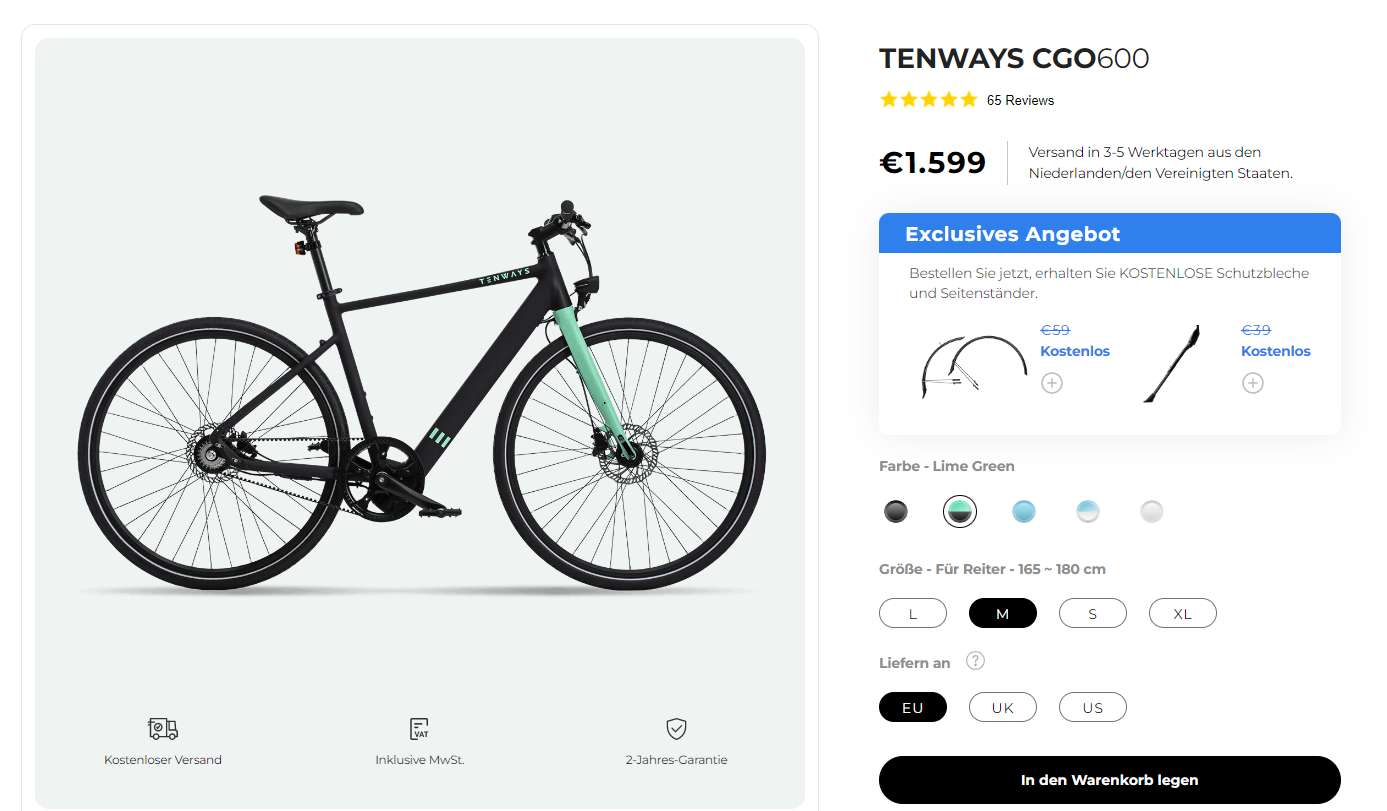 TENWAYS CGO 600 E Bike
